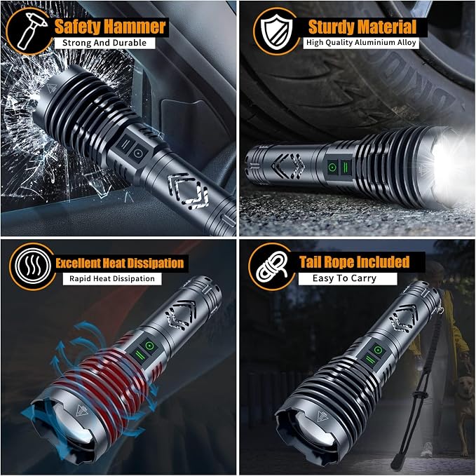 baibian High Power 155, 000 Lumens Rechargeable Flashlights, Super Bright - Image 9