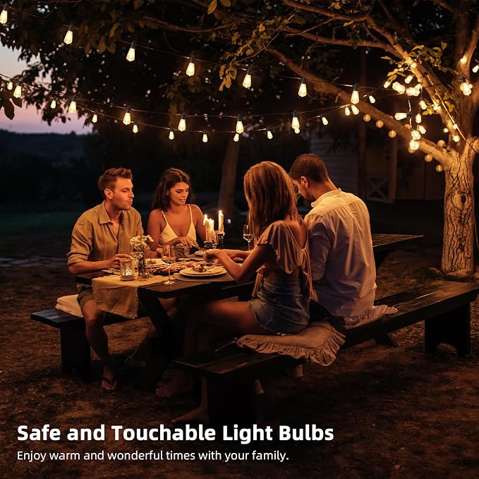 FOOMAN LED Outdoor String Lights, 50FT Outside Waterproof Patio Lights - Image 9
