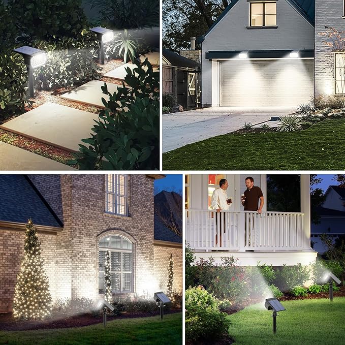 Tadyreal Solar Spot Lights Outdoor 2 Pack, Solar Landscape Spotlights Waterproof - Image 4