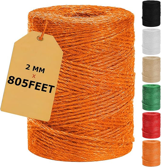 Vanhench 805FT Orange Twine String, Colored Natural Jute Twine String Rope Cord by Vanhench