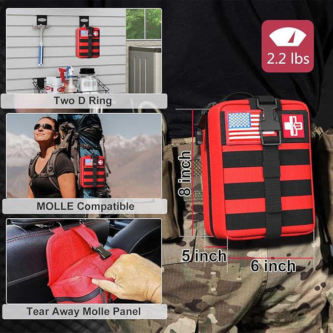 First Aid Kit, Survival Gear Outdoor Tactical Gear Set Military Grade Molle - Image 2