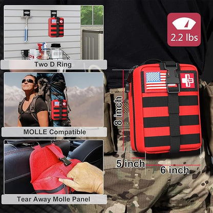 First Aid Kit, Survival Gear Outdoor Tactical Gear Set Military Grade Molle - Image 2