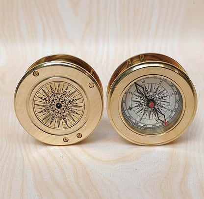 Vintage Brass Compass with Wooden Box – Antique Navigation Compass - Image 7