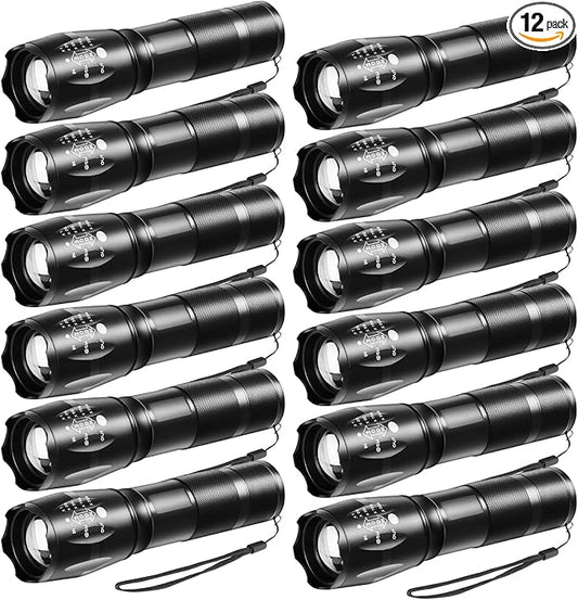 12Pack LED Flashlights High Lumens, 5Mode Tactical Flashlight by Staaricc