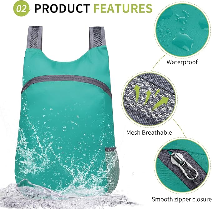 20L Ultra Hiking-Daypack Lightweight Foldable Travel Packable Backpack - Image 4