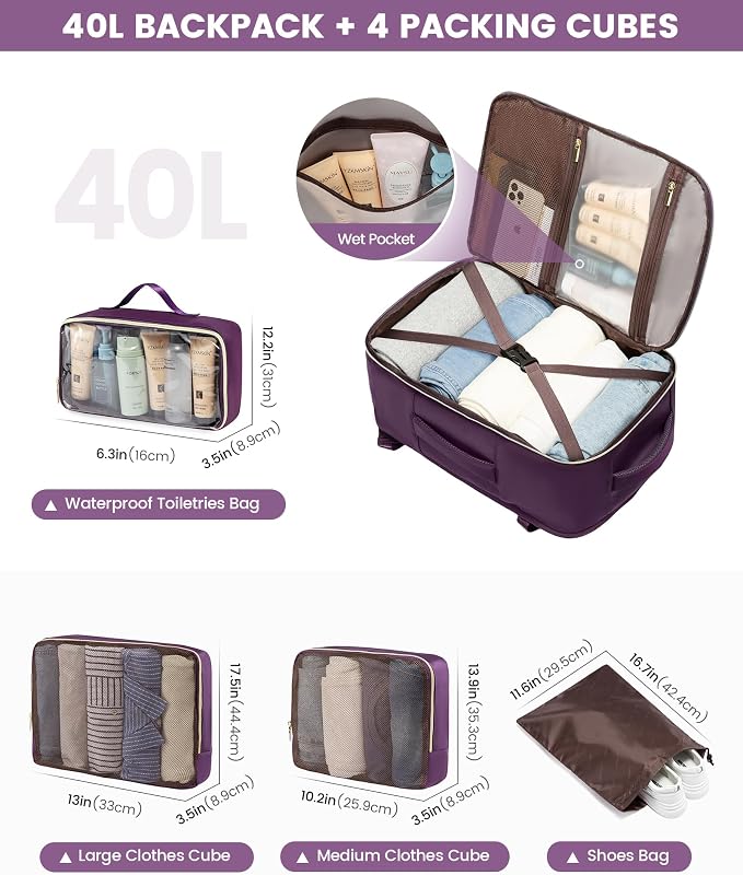LOVEVOOK Large Travel Backpack for Women, TSA Carry on Backpack for Airplanes - Image 5