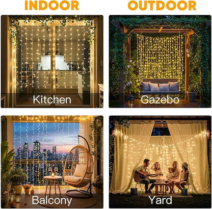 suddus Curtain Lights for Bedroom, 150 Led Hanging String Light Outdoor - Image 2