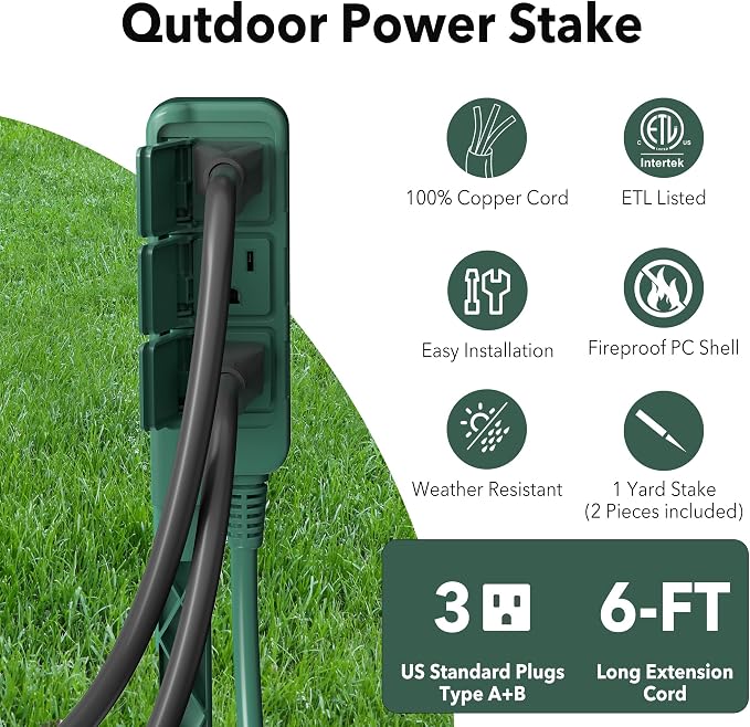 HBN Outdoor Power Stake Waterproof - Image 3