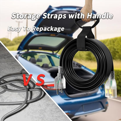 PlugSaf 16/3 Gauge 200 ft Extension Cord Outdoor Black Waterproof, Cold - Image 5