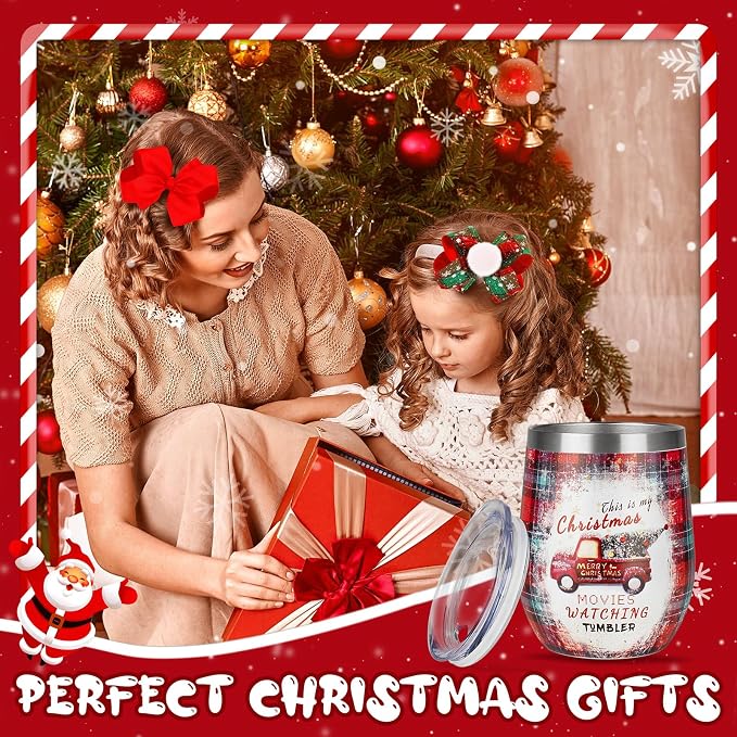 Christmas Wine Tumbler 12 oz Christmas Stainless Steel Wine Glass - Image 7
