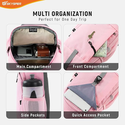 SKYSPER Sling Bag RFID Cross Body Bag Recycled Crossbody Backpack Travel Daypack - Image 3
