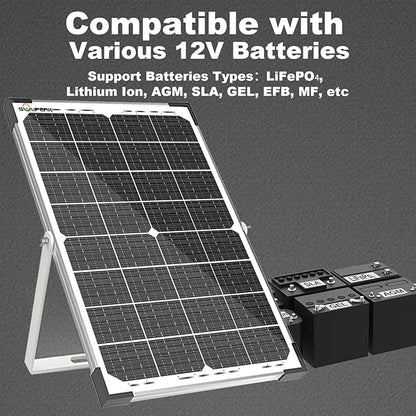 SOLPERK 30W Solar Battery Charger Solar Battery Maintainer + Upgrade 10A MPPT - Image 3