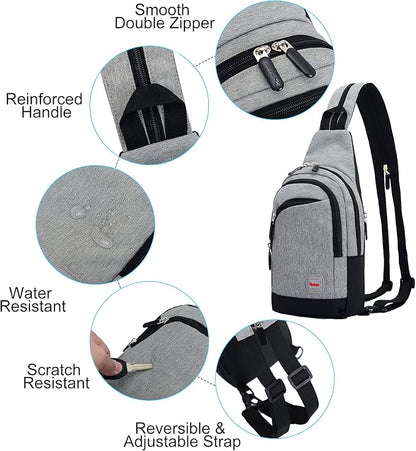 Peicees Small Sling Bag for Women Mens Convertible Crossbody Backpack Shoulder - Image 4