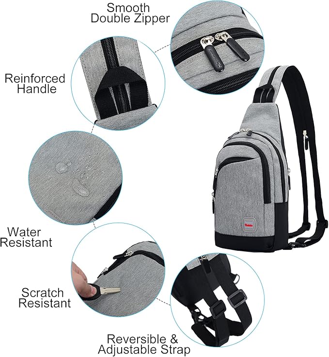 Peicees Small Sling Bag for Women Mens Convertible Crossbody Backpack Shoulder - Image 4