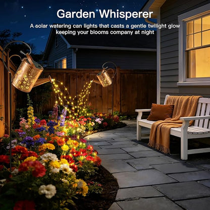 Ollny Solar Watering Can with Cascading Lights Outdoor Garden Decor, Birthday - Image 9