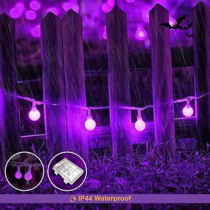 JMEXSUSS 100 LED Purple Globe String Lights Battery Operated, 33ft 8 Modes - Image 6