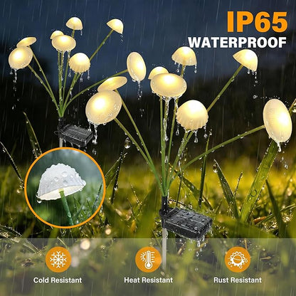 Solar Garden Lights Outdoor, Swaying Mushroom Lights Waterproof - Image 4