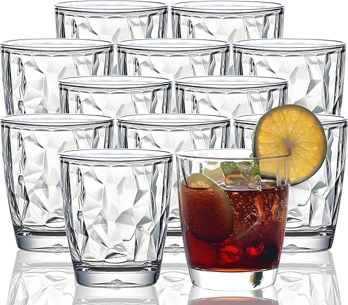 10 Oz Unbreakable Tritan Drinking Glasses Shatterproof Acrylic Glasses by VEILEDGEM