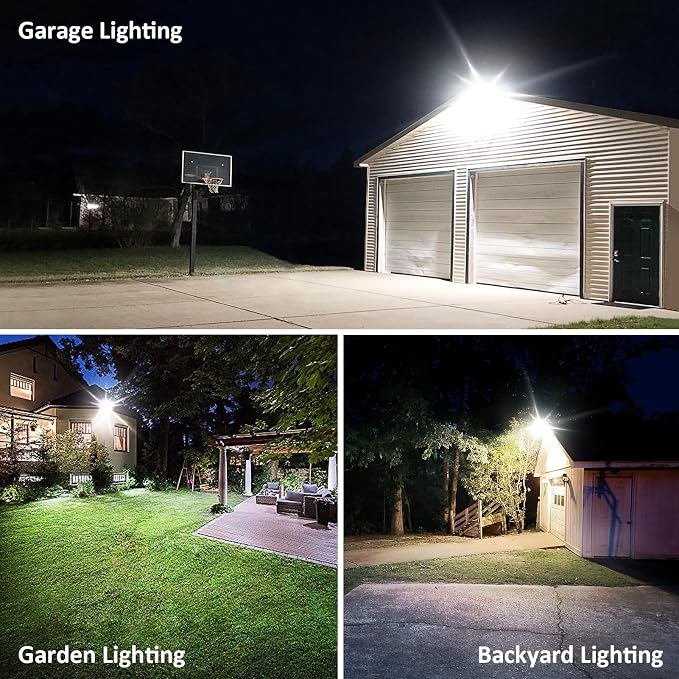 60W LED Flood Light with Knuckle, Outdoor Security Fixture Dusk-to-Dawn - Image 7