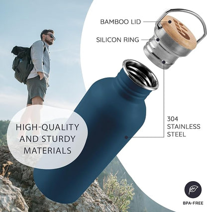 Bambaw Stainless Steel Water Bottle 16 oz, Non-Insulated Single Wall, - Image 2