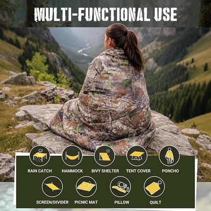 Lenotos Woobie Blanket, Thermal Insulated Military Poncho Liner, Water-Resistant - Image 3