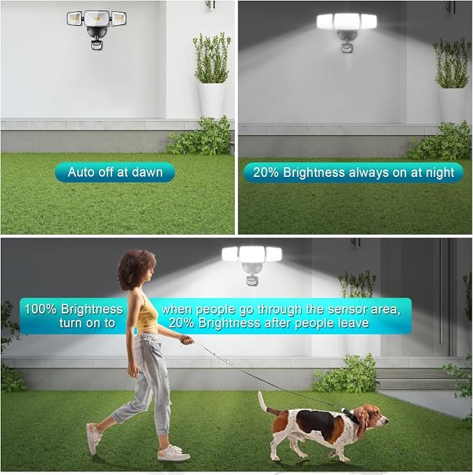 USTELLAR 55W Plug in Flood Light Outdoor, 5500lm Motion Sensor Outdoor Lights - Image 6