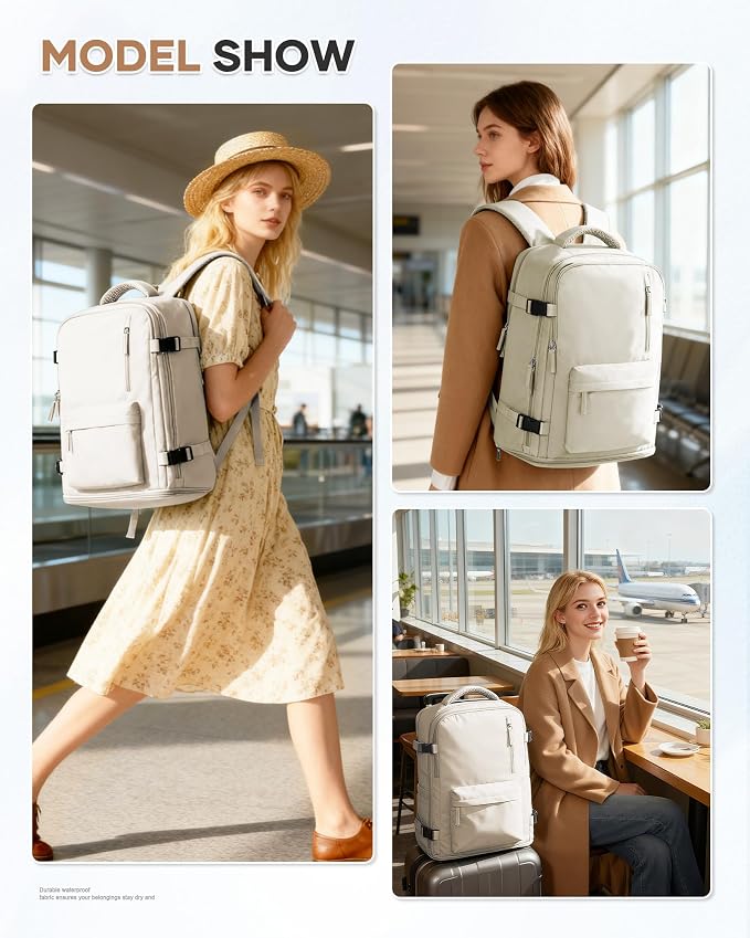 WONHOX Large Travel Backpack Carry on Flight Approved Laptop Work Business - Image 8