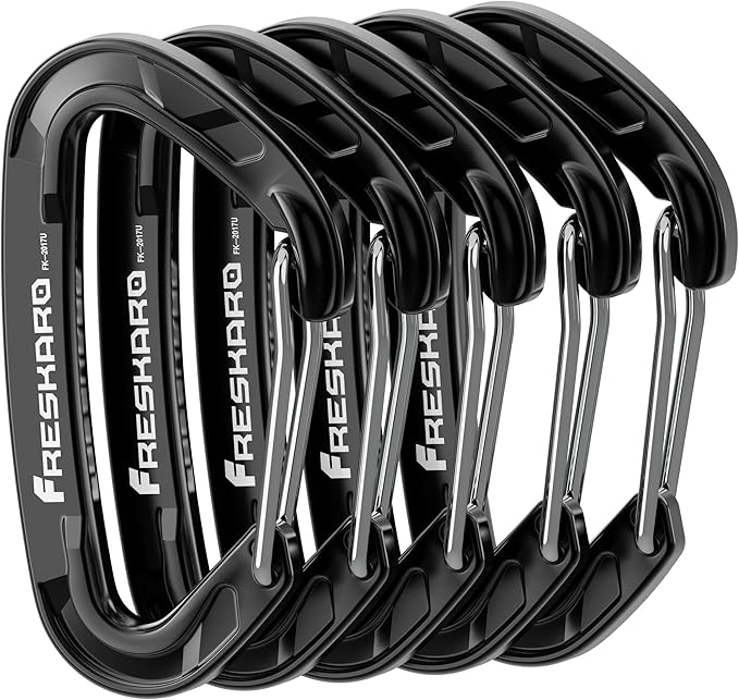 FresKaro 5pcs Nano Carabiner Clips, 8kN 1798lbs, Small Sturdy, Reliable by FresKaro