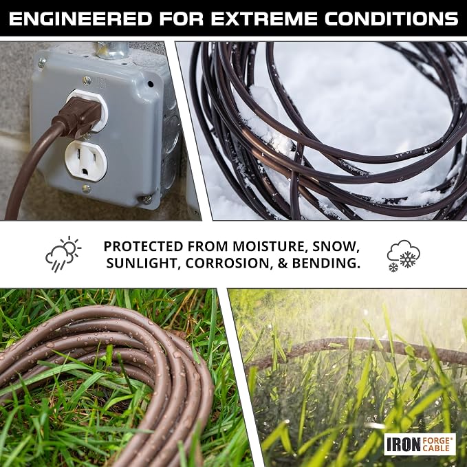 Iron Forge Cable 100ft Brown Outdoor Extension Cord - Image 7