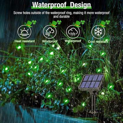 btfarm 4 Pack St Patricks Day Fairy Lights, 320LED 132FT Green Solar String - Image 3