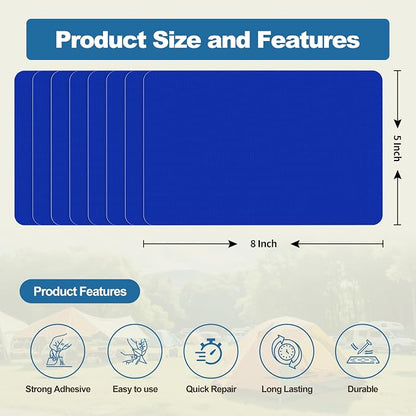 KING MOUNTAIN Self Adhesive Nylon Fabric Repair Patch, 5×8 Inches 8 Pcs - Image 2