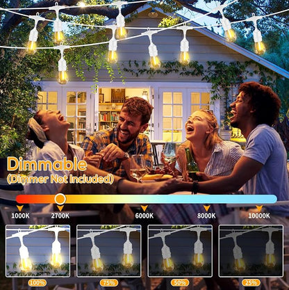 SUFEIMAS 100FT White Outdoor String Lights, IP65 Waterproof 30+2 Plastic LED - Image 6
