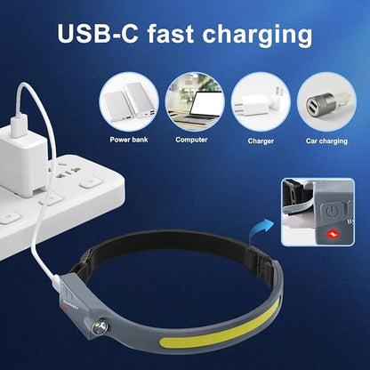 Headlamp Rechargeable LED 230° Wide Beam, USB-C Lightweight Head Lamp, Long - Image 8