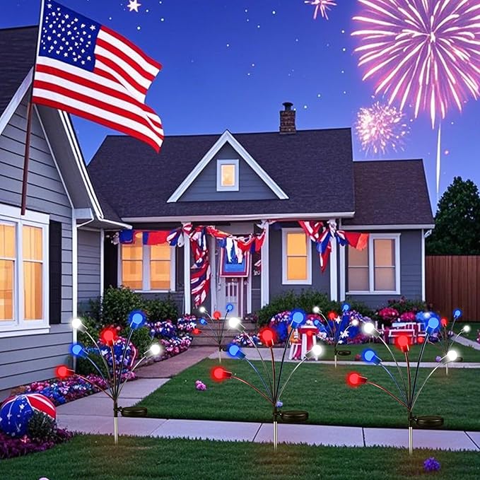 OZS 4pack Solar American Flag Lights - Image 6