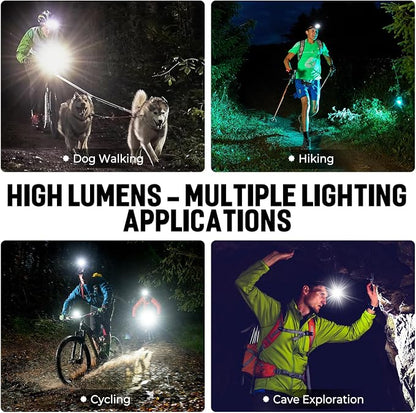 LED Rechargeable Headlamp 2 Pack, 000 Lumens Head Lamps Super Bright Long - Image 9