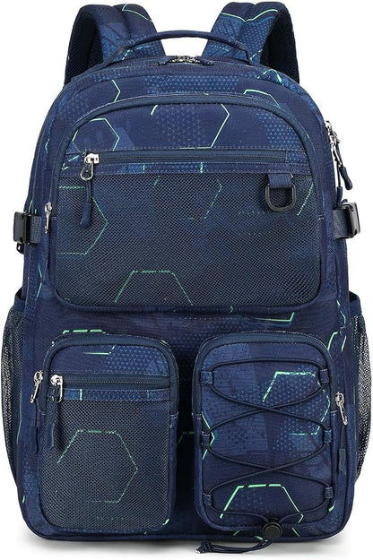 Lohol Multi-Pocket Backpack for School College Travel, Heavy Duty Big Bookbag by Lohol