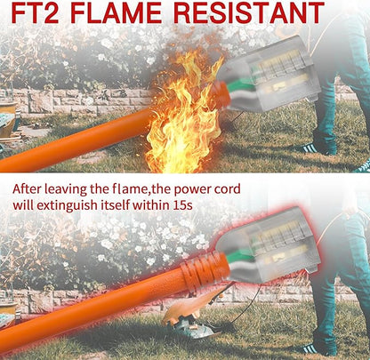 150 FT 12 Gauge Extension Cord Outdoor, Heavy Duty Weatherproof & Flame - Image 3