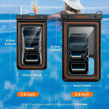 UNBREAKcableXL Size EXTRA Large Waterproof Phone Pouch Floating IPX8 Phone Case - Image 2