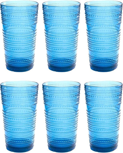 Beaded 16 oz Durable Acrylic Jumbo Drinking Glasses, Shatter-Resistant and by AbodeHomewares-TheDesignDestinationforTabletopDrinkwareKitchenandPet