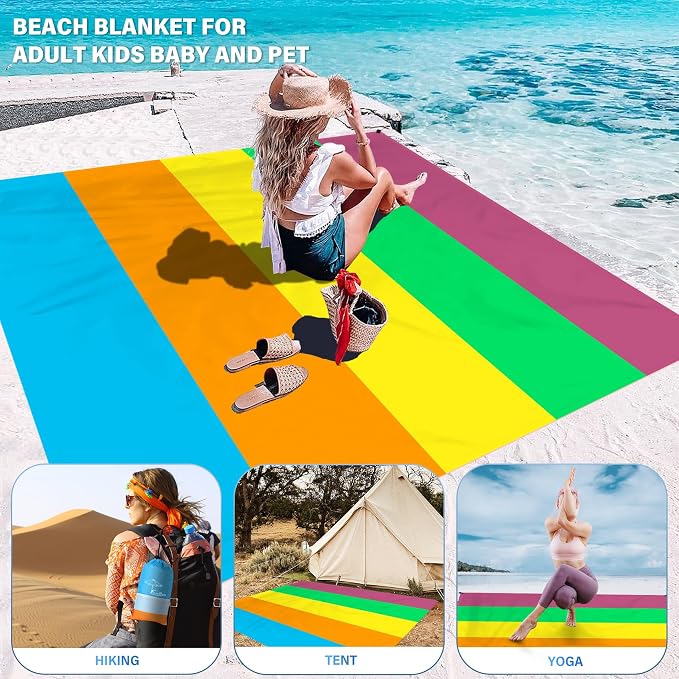 Famstar Beach Blanket Oversized Extra Large 10'X 9', Waterproof Sandproof Beach - Image 4