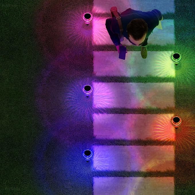 Priddop Solar Lights Outdoor Pathway Waterproof 16 Pack Color Changing LED - Image 5