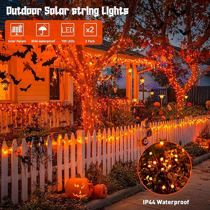 JMEXSUSS 2 Pack Solar String Lights Outdoor Waterproof, Total 66 FT 200 LED - Image 5