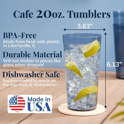 US Acrylic Cafe Plastic Reusable Tumblers 20-ounce Water Cups in Grey | Value - Image 2