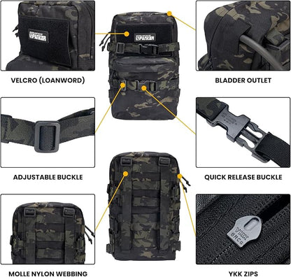 EXCELLENT ELITE SPANKER Tactical MOLLE Hydration Backpack Water Bladder Carrier - Image 3