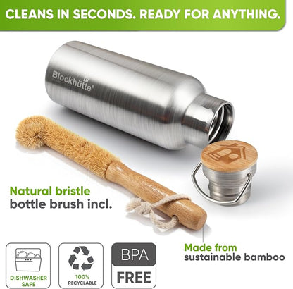 Blockhütte Vacuum Insulated Stainless Steel Water Bottle - 34 oz | Wide Mouth - Image 3
