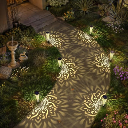 gardencave 6 Pack Solar Lights Outdoor Garden Decorative Mandala Solar Garden - Image 2