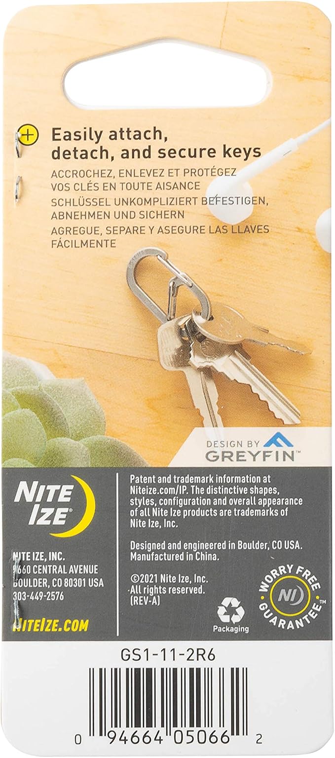 Nite IZE GS1-11-2R6 G-Series Dual Chamber Carabiner, Size #1, Stainless Steel - Image 8