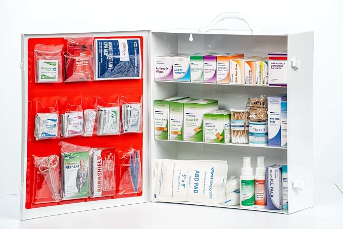 3-Shelf Metal 1st Aid Cabinet Class A, Large Capacity First Aid Wall Mount by HomePage