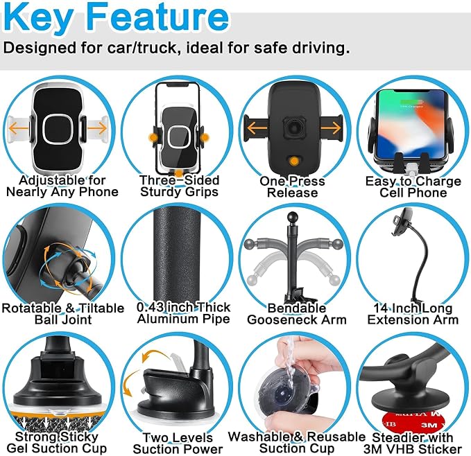 1Zero Solid Car Truck Phone Mount Holder - Image 8