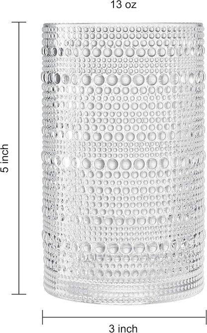 Khen Plastic Hobnail Drinking Glasses Set of 12 Clear Color Cups 6x 10oz - Image 5